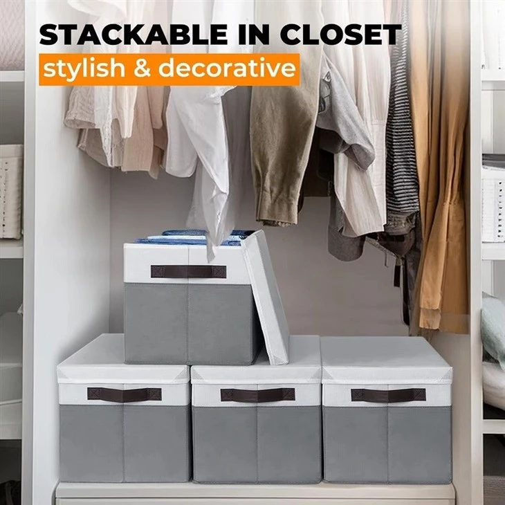 foldable fabric storage boxes with lids