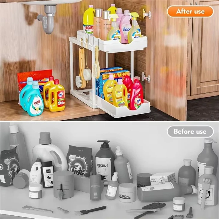 under kitchen sink shelf organizer